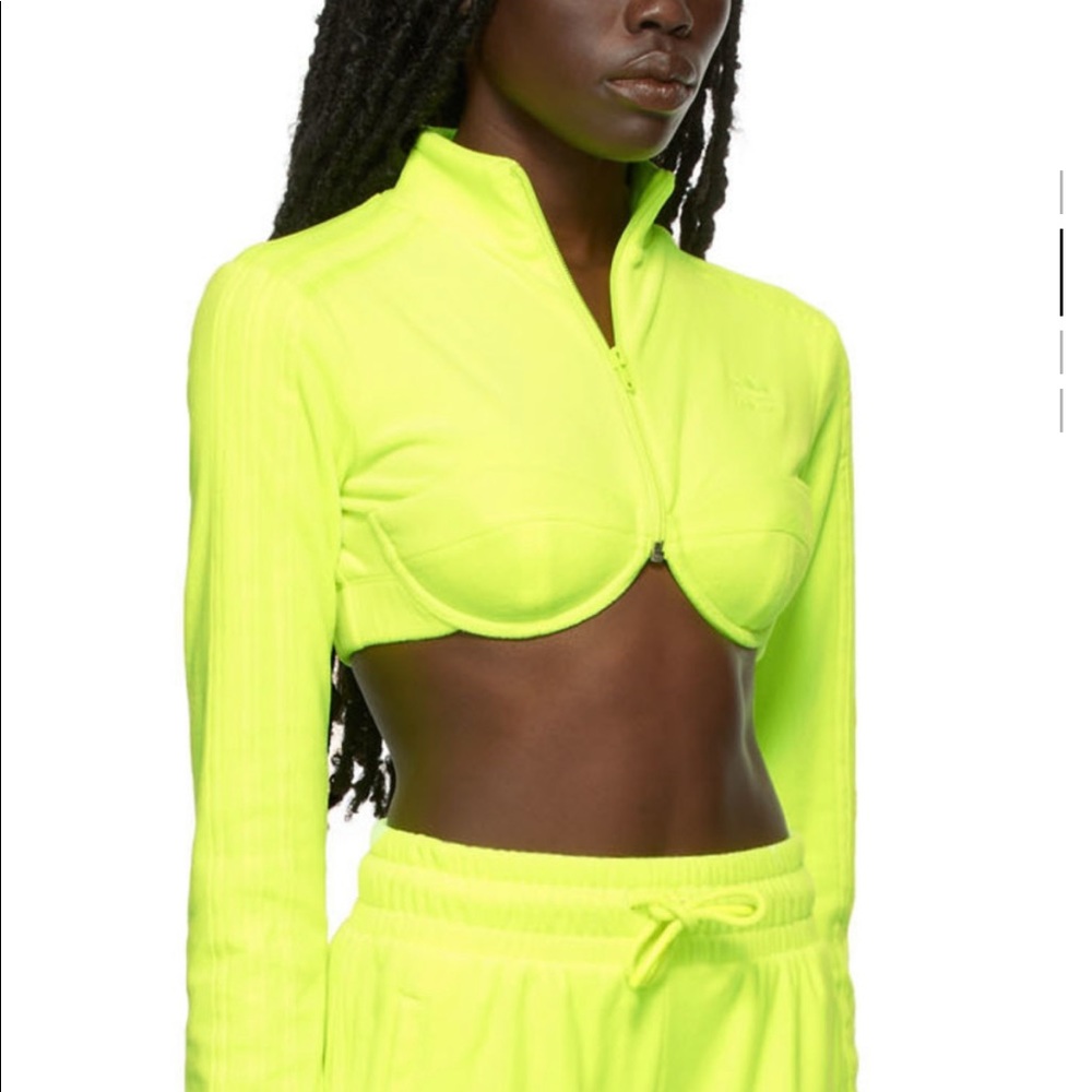 JEREMY SCOTT X ADIDAS VELOUR CROP TOP, M